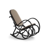 Cumpara ieftin Scaun balansoar HM Max Bis Plus, textil, cadru lemn curbat, 90 kg, wenge