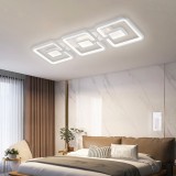 Cumpara ieftin Lustra LED cu telecomanda FELIX, 75W, 3 Patrate, lumina Rece/Calda/Neutra, Dimabila, Alb