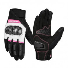 Manusi Moto pentru Femei MOTOWOLF , protectie carbon, protectie articulatii degete, non-slip, touchscreen, Roz
