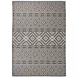 VidaXL Covor de exterior, dungi negre, 120x170 cm, țesătură plată