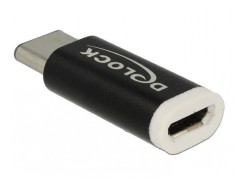 Adaptor micro USB la USB tip C 2.0 M-T negru, Delock 65678