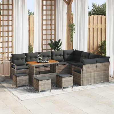 vidaXL Set de canapele pentru grădină 13 pcs Gri 110 x 55 x 71 cm 3364523 foto