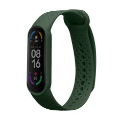 Curea Kwmobile pentru Xiaomi Mi Smart Band 6/Mi Band 6, Verde inchis, Silicon, KWM0000250Y002C