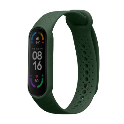 Curea Kwmobile pentru Xiaomi Mi Smart Band 6/Mi Band 6, Verde inchis, Silicon, KWM0000250Y002C foto