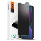 Folie de protectie Ecran Privacy Spigen Slim pentru Apple iPhone 16e / 14 / 13 Pro / 13, Sticla securizata, Full Glue AGL03393