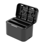 Carcasă de &icirc;ncărcare pentru baterii și carduri de memorie PULUZ pentru Insta360 X4 (negru)