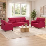 Cumpara ieftin Set de canapea 3 pcs Rosu Vin Catifea