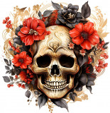 Cumpara ieftin Sticker decorativ, Skull, Rosu, 61 cm, 1357STK