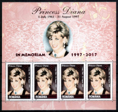 Romania 2017, LP 2158, Printesa Diana 20 de ani de la moarte, MNH! LP 40,00 lei foto