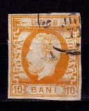 Cumpara ieftin ✅ RO 1871/72 ,LP 31 ,&quot;Carol I cu barba- nedant.&quot;,10 B portocaliu , defect pe fata ,stampilat