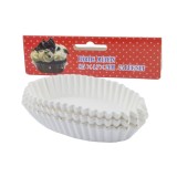 Set hartii pentru muffin, Ovale, Albe, 8.5x4.7x2 cm, 75 buc