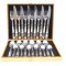 Set tacamuri 24 piese gravate, auriu, Gonga