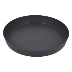 Farfurie Ghiveci Flori, Plastic, Diametru 24.5 cm, &Icirc;nălțime 3.3 cm, Antracit