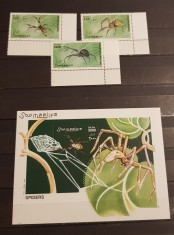 SOMALIA TARANTULE -SPIDERS COLITA SI SET NESTAMPILAT MNH