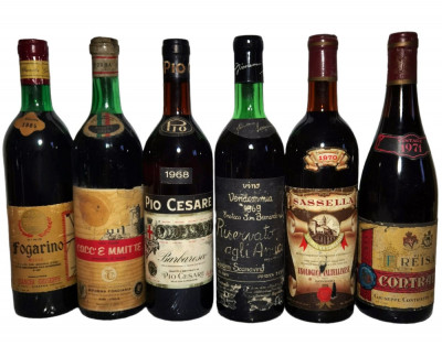 LOT - 6 - STICLE VIN ROSU, Recoltare 1964/66/68/69/70/71 foto