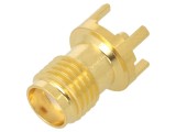 Soclu SMA Mamă Drept 50&Omega; THT PCB PTFE Auriu