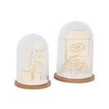 Set 2 Cupole din plastic cu baza lemn cu accesorii-Tip Model 4