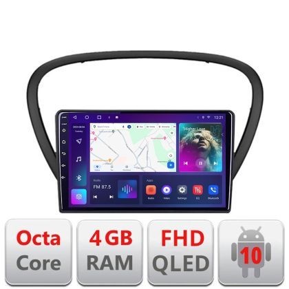 Navigatie Peugeot 607 Android radio gps internet quad core 4+64 carplay android auto Kit-607+EDT-E309v3 CarStore Technology