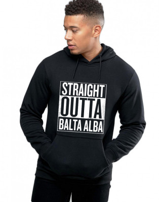 Hanorac Barbati Negru - Straight Outta Balta Alba - M foto