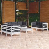 Gossi set mobilier de gradina cu perne, 8 piese, lemn masiv de pin
