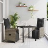 VidaXL Set de masă pentru grădină cu pernă 3 pcs Gri Rattan poli 3379674