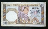 Bancnota Serbia - 500 Dinars 1941 - Ocupație Germana