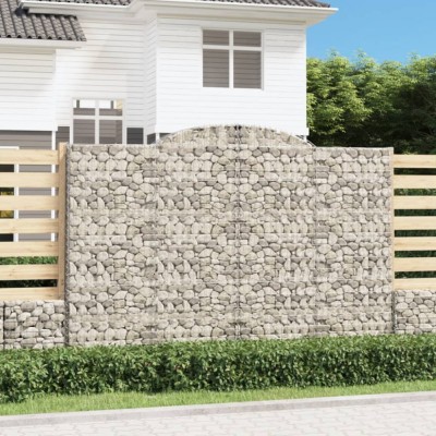 vidaXL Coșuri gabion arcuite 11 buc. 300x50x200/220 cm fier galvanizat foto