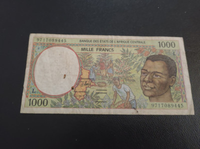 Bancnota 1000 francs Africa Centrala foto