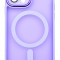 Husa tip MagSafe, Camera Protection Matte Silicon pentru iPhone 11 Mov Deschis