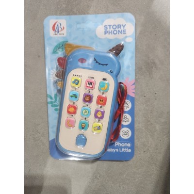 Jucarie Interactiva, Flippy, Telefon Inteligent, Model Unicorn, Functii Educative, Muzicale si Voce, 4-6 ani, 19 x 11.5 cm, din Plastic, Albastru foto