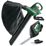 Bosch UniversalGardenTidy 2300 + AdvancedShear 18V-10 - Suflanta de gradina 2300 W 576 m3/h + Masina de tuns gard viu cu 1 acumulator Li-Ion 18 V 2 Ah