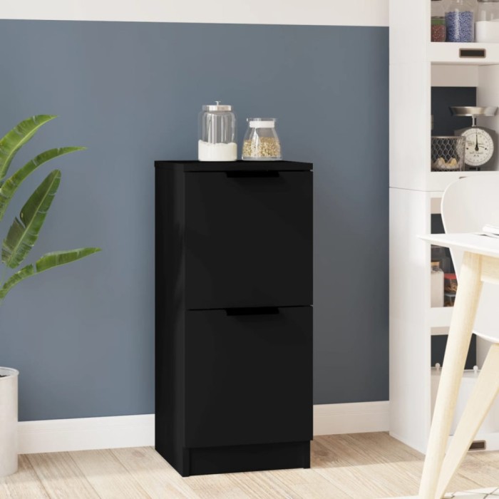 Gossi dulap, negru, 30x30x70 cm, lemn prelucrat