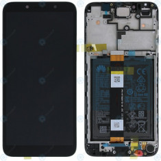 Huawei Y5p (DRA-LX9) Capac frontal al modulului de afișare + LCD + digitizer + baterie negru la miezul nopții 02353RJP
