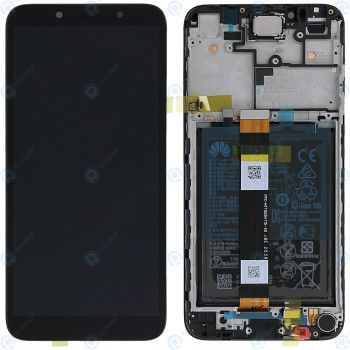 Huawei Y5p (DRA-LX9) Capac frontal al modulului de afișare + LCD + digitizer + baterie negru la miezul nopții 02353RJP foto