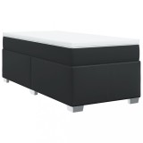 Cumpara ieftin Pat continental cu saltea, negru, 80x200 cm, piele ecologica