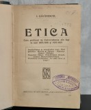 I. Gavanescul - Etica 1922 | Filosofie Morala, Carte Veche Romaneasca, Brosata, Buna