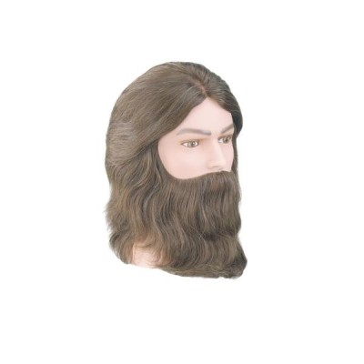 Manechin professional cu par 100 % natural Bergmann Amigo Barber Maro cu barba pentru styling, tuns, examen, concurs Cod 094004 foto