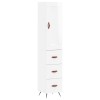 Dulap inalt, alb extralucios, 34,5x34x180 cm, lemn prelucrat