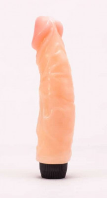 Vibrator Jelly Rubber, Bej, 20 cm foto