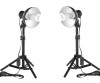 Kit lumina continua 2x lampa E27 2x mini stativ 30 - 48cm 2x bec 35W