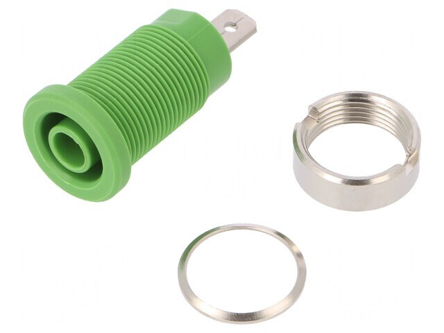 Soclu Banană Verde 4mm 24A pentru Panou
