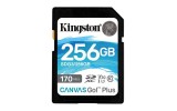 SD CARD KS 256GB CL10 UHS-I CANV GO PLUS, Kingston
