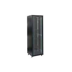 Rack 42U 600x800, montare pe podea, usa din sticla, panouri laterale detasabile si securizate, dezasamblat, culoare negru RAL 9004, DATEUP NewTechnolo foto