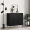 vidaXL Bufet Stejar negru 90 x 34 x 80 cm Lemn compozit 879584
