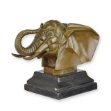 Cap de elefant- statueta din bronz cu soclu din marmura BJ-80