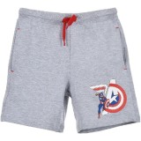 Pantaloni Scurti Marvel pentru Baieti, Bumbac Moale, Design Captain America, Ideali pentru Copii, Gri, 10 ani Gri 140-146 CM