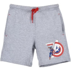 Pantaloni Scurti Marvel pentru Baieti, Bumbac Moale, Design Captain America, Ideali pentru Copii, Gri, 10 ani Gri 140-146 CM