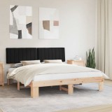 vidaXL Cadru de pat cu tăblie tapițată cu headboard Negru 180 x 200 cm 3398101