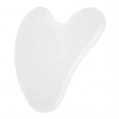 Aparat Masaj Facial si Corporal - Piatra Gua Sha din Jad Alb - 8 cm