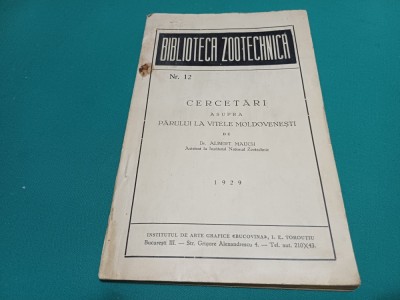 CERCETĂRI ASUPRA PĂRULUI LA VITELE MOLDOVENEȘTI * A. MAUCH / 1929 * 02 foto